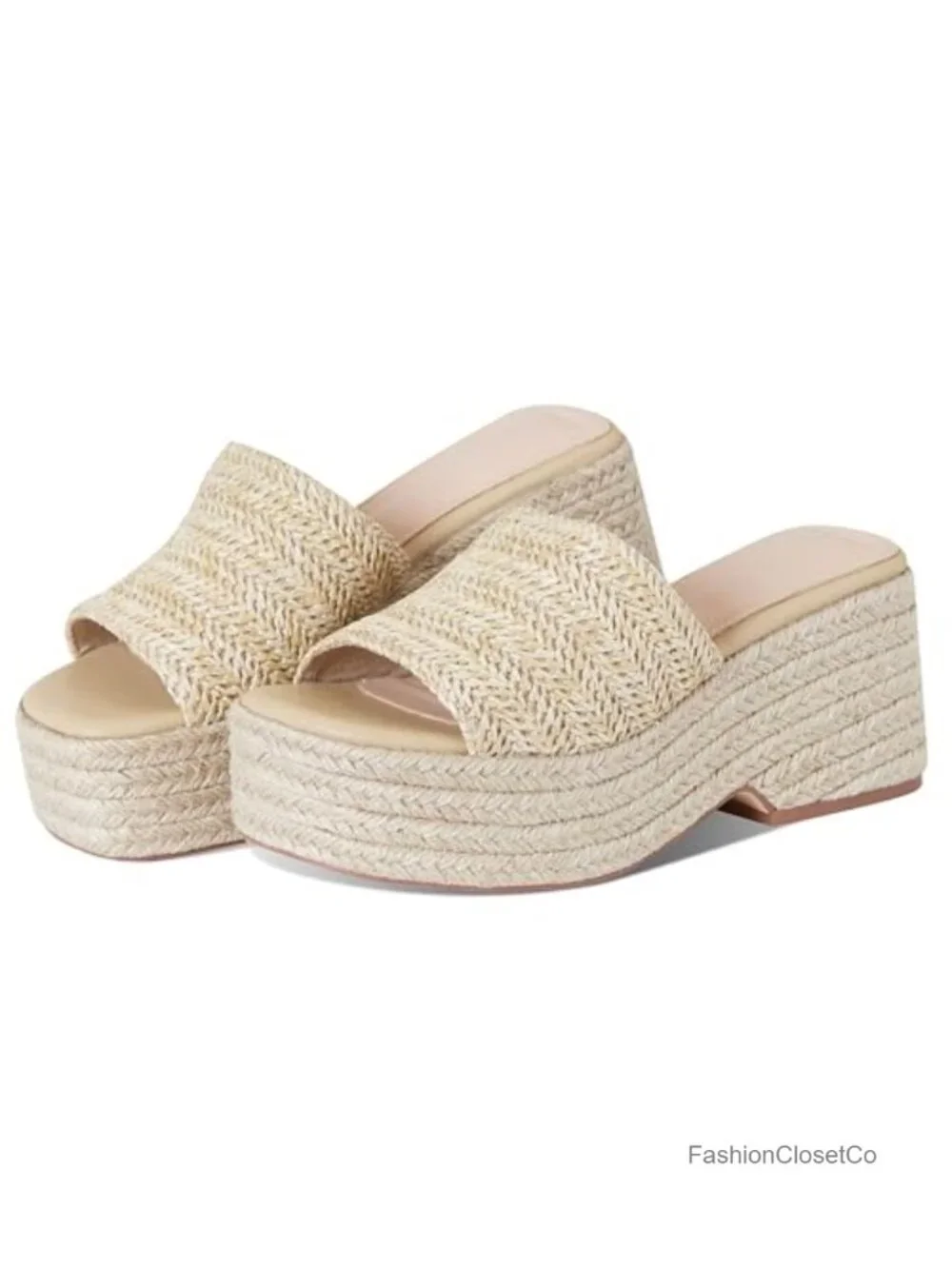 Open Toe Platform Wedge Sandals with Ankle Strap, Espadrille Style
